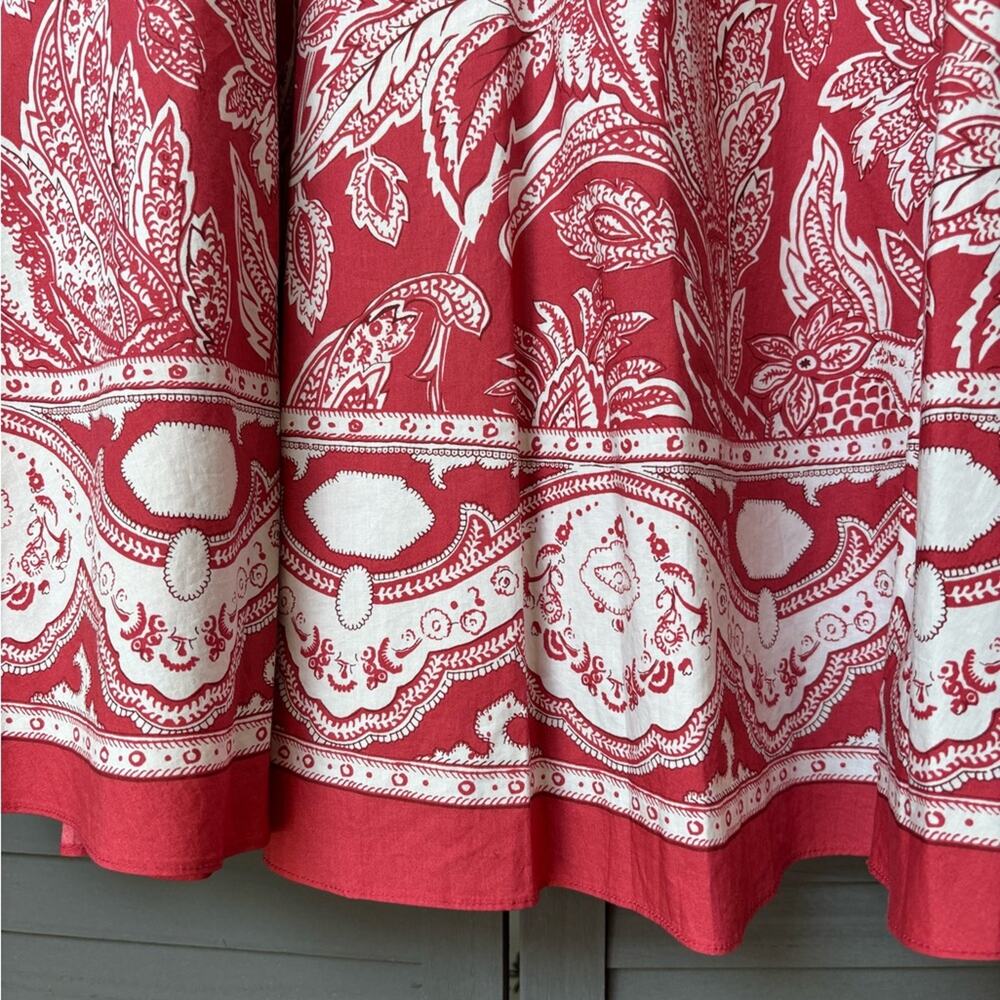 Talbots Dusty Red / Pink and White Floral A-Line Skirt. Size 16 - Picture 3 of 9